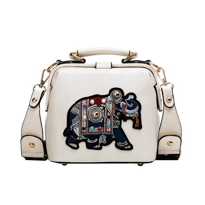 BOLSA VINTAGE com bordado de Elefante